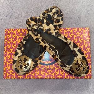 Tory Burch Leopard Calf Hair Flat
